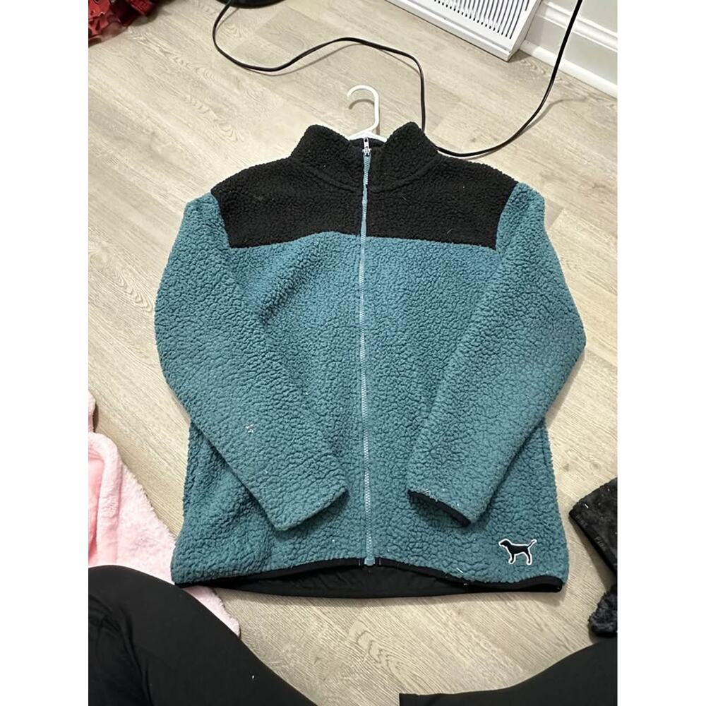 PINK Victoria's Secret Teal Sherpa Jacket S